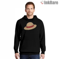 Straw Hat Pirate Legacy Symbol Anime Shirt on black hoodie for men graphic tee