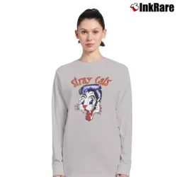 Women’s Stray Cat Band 80s Music Concert Long-Sleeve Top in sport grey | Sleek, Versatile, All-Season
