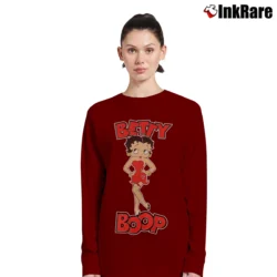 Women’s Streetwear Japanese Betty Boop Playboi Carti Long-Sleeve Top in maroon | Sleek, Versatile, All-Season