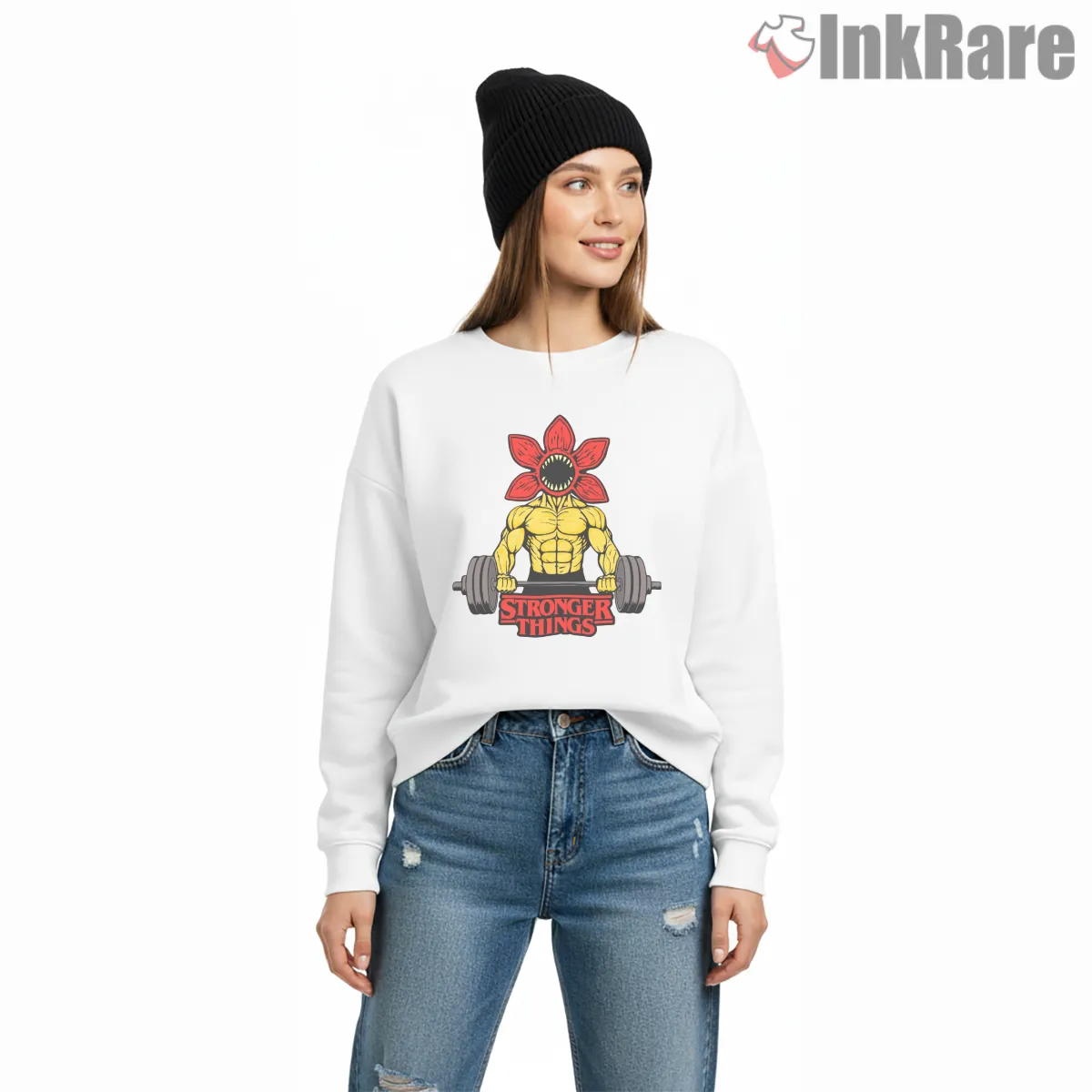 Stronger Things Demogorgon Weightlifting Parody Shirt Stronger Things Demogorgon Weightlifting Parody Shirt on graphic shirt for women graphic tee