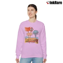 Women’s sturgill simpson cafe 24 hours alt country graphic Relaxed Sweatshirt in light pink | Soft, Laid-Back Vibe