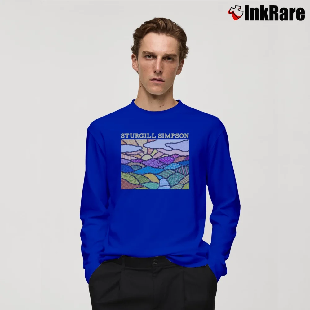 Men’s sturgill simpson high top mountain debut album country Long-Sleeve Shirt in royal blue | Sleek, Lightweight, Year-Round Wear