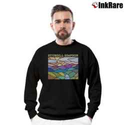 Men’s sturgill simpson high top mountain debut album country Crewneck Sweatshirt in black | Cozy Fabric, Clean Style