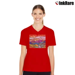 Women’s sturgill simpson high top mountain debut album country V-Neck Tee in red | Chic Neckline, Soft Texture