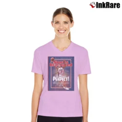 Women’s Sue Bird UConn Huskies for Women’s Basketball Fans V-Neck Tee in light pink | Chic Neckline, Soft Texture