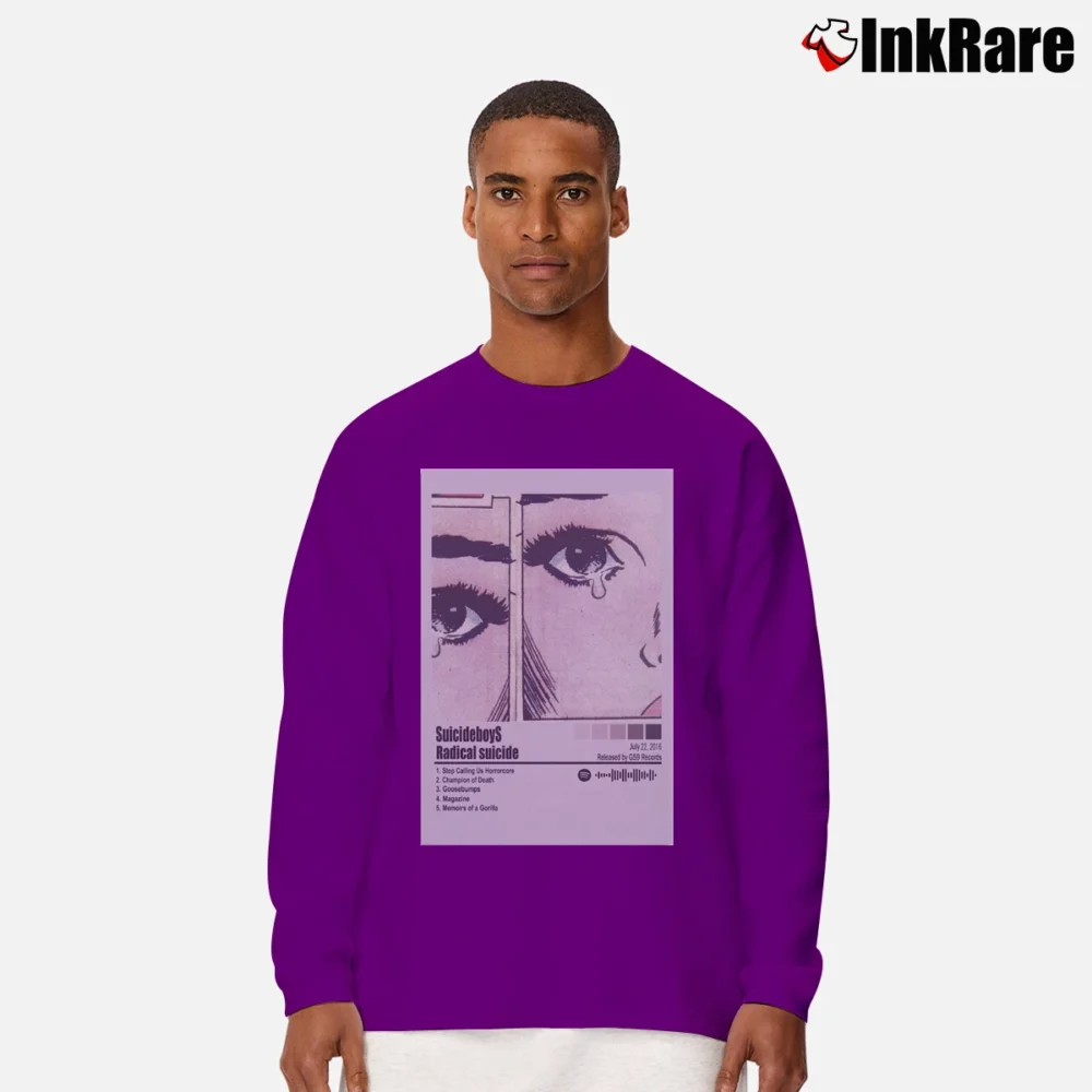 Men’s suicideboys radical suicide underground rap duo Long-Sleeve Shirt in purple | Sleek, Lightweight, Year-Round Wear