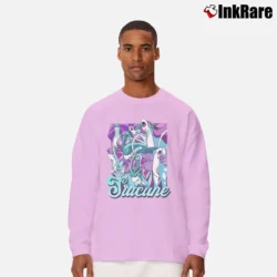 Men’s Suicune Pokemon Retro Custom Graphic Long-Sleeve Shirt in light pink | Sleek, Lightweight, Year-Round Wear