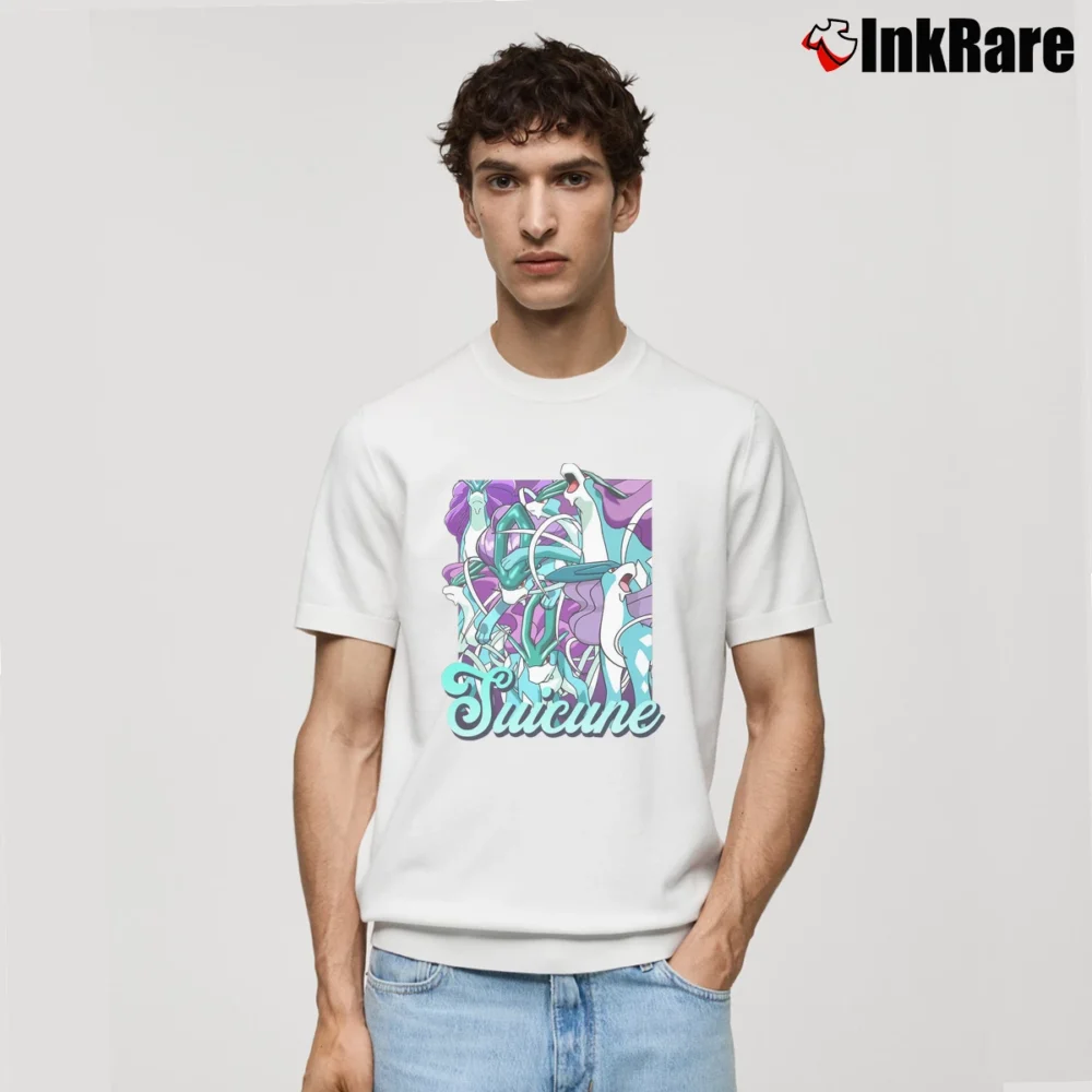 Men’s Suicune Pokemon Retro Custom Graphic Classic T-Shirt in white | Soft, Breathable Everyday Wear