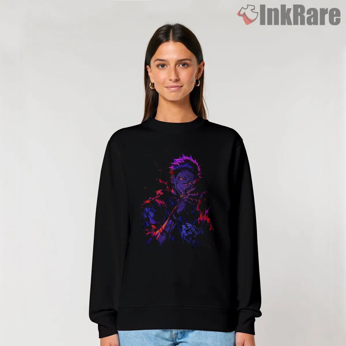 Sukuna Shadow Villain Neon Contrast Anime Shirt on graphic shirt for women graphic tee