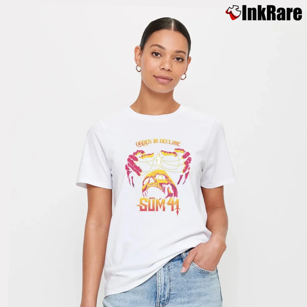 Women’s Sum 41 Order In Decline Signature T-Shirt in white | Soft, Flattering Fit