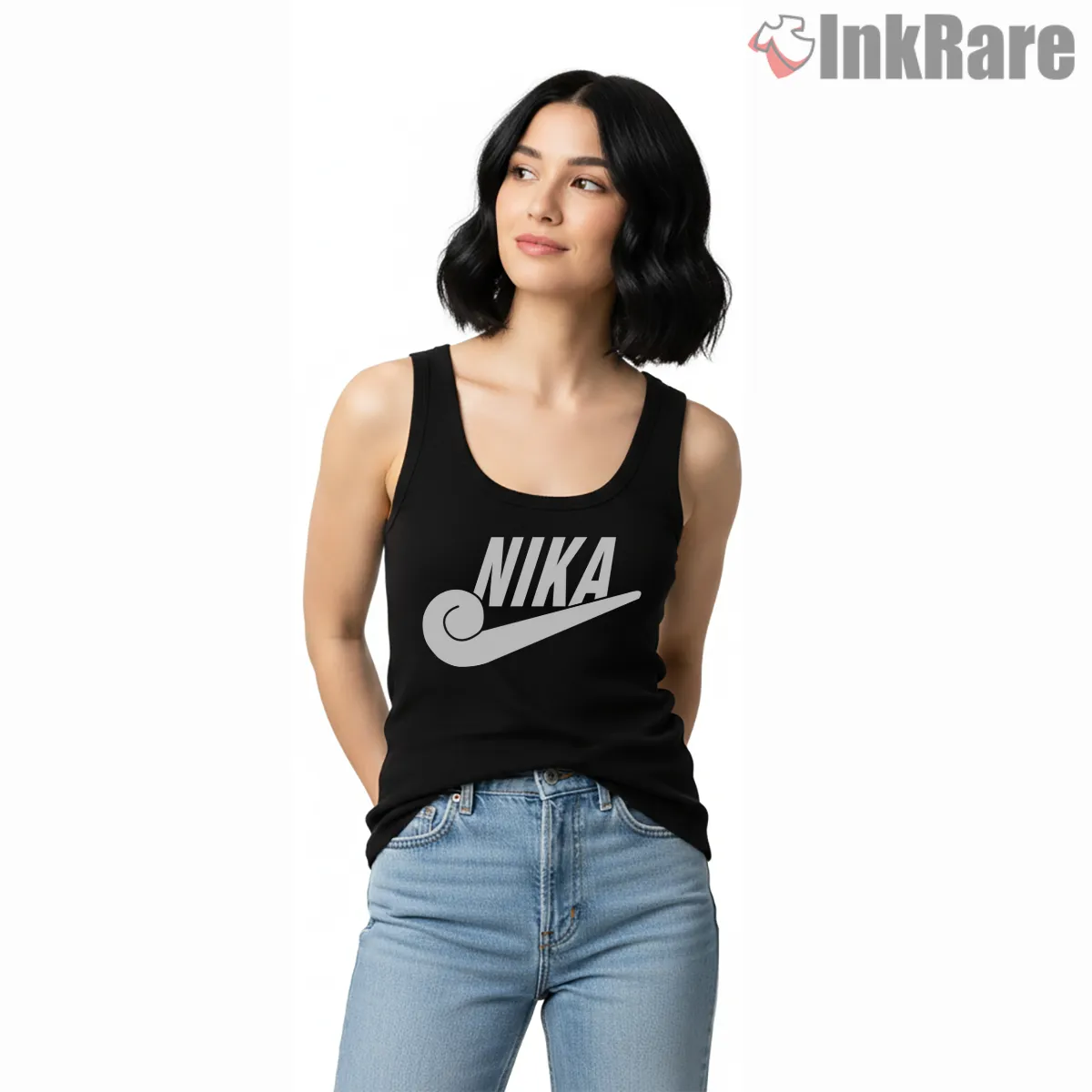 Sun God Nika Gear Five Symbol Anime Shirt on black tank top for women graphic tee