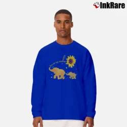 Men’s Sunflower Elephant Autism Sunshine Long-Sleeve Shirt in royal blue | Sleek, Lightweight, Year-Round Wear