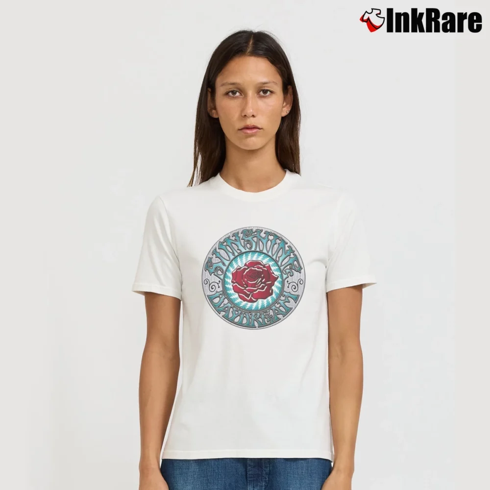 Women’s Sunshine Daydream Rose Graphic Signature T-Shirt in white | Soft, Flattering Fit