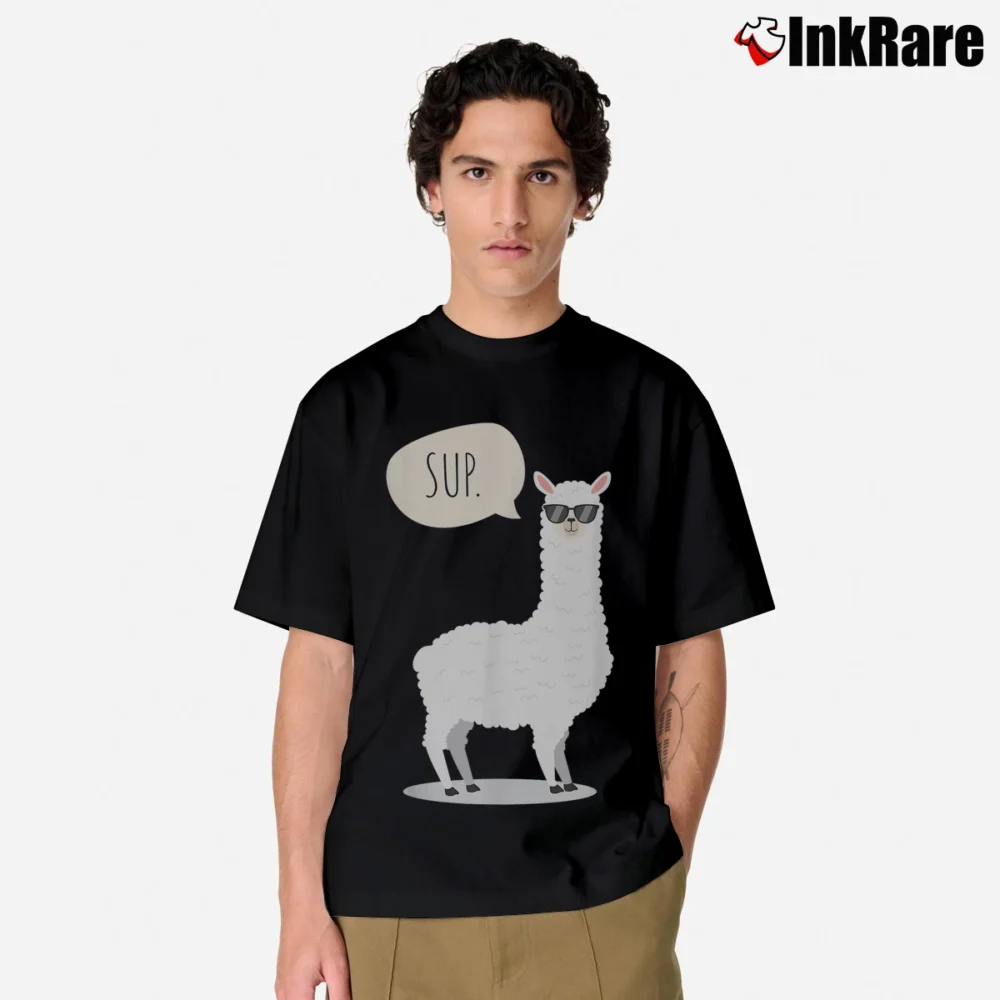 Men’s Sup No Drama Llama Alpaca Classic T-Shirt in black | Soft, Breathable Everyday Wear