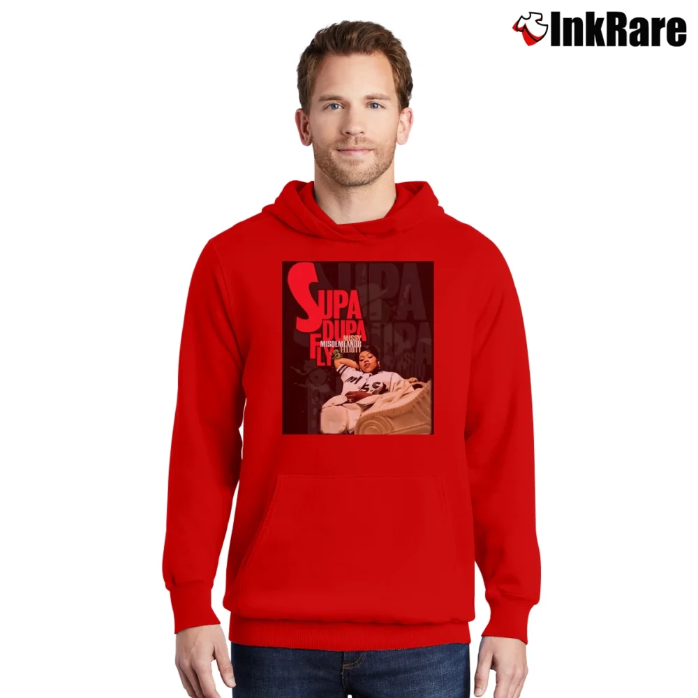 Men’s supa dupa fly missy elliott 90s hip hop album Pullover Hoodie in red | Cozy, Durable, Modern Fit