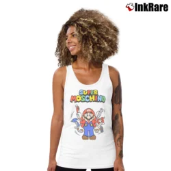 Women’s Super Mario Moschino Designer Tank Top in white | Lightweight, Movement-Friendly
