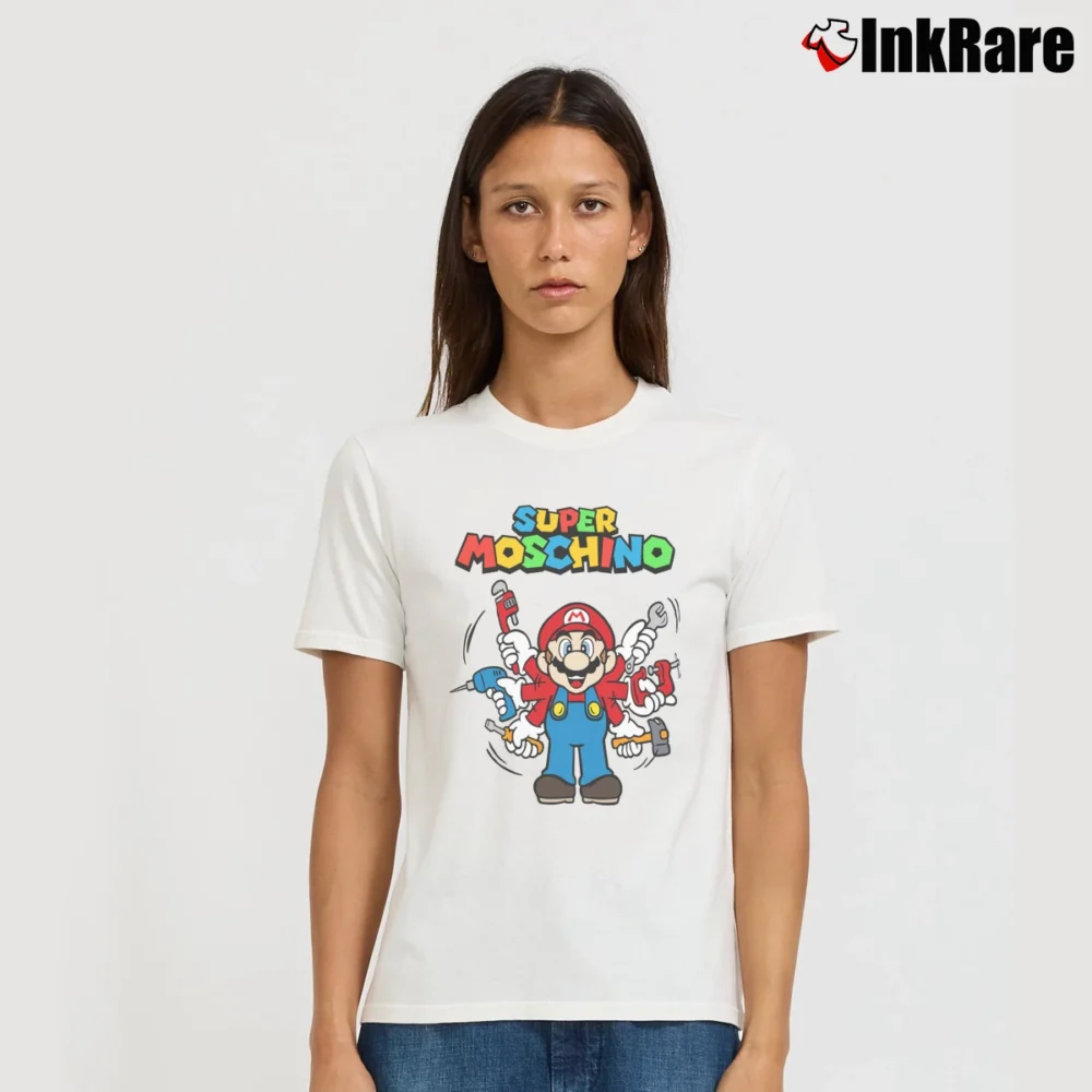 Women’s Super Moschino Signature T-Shirt in white | Soft, Flattering Fit