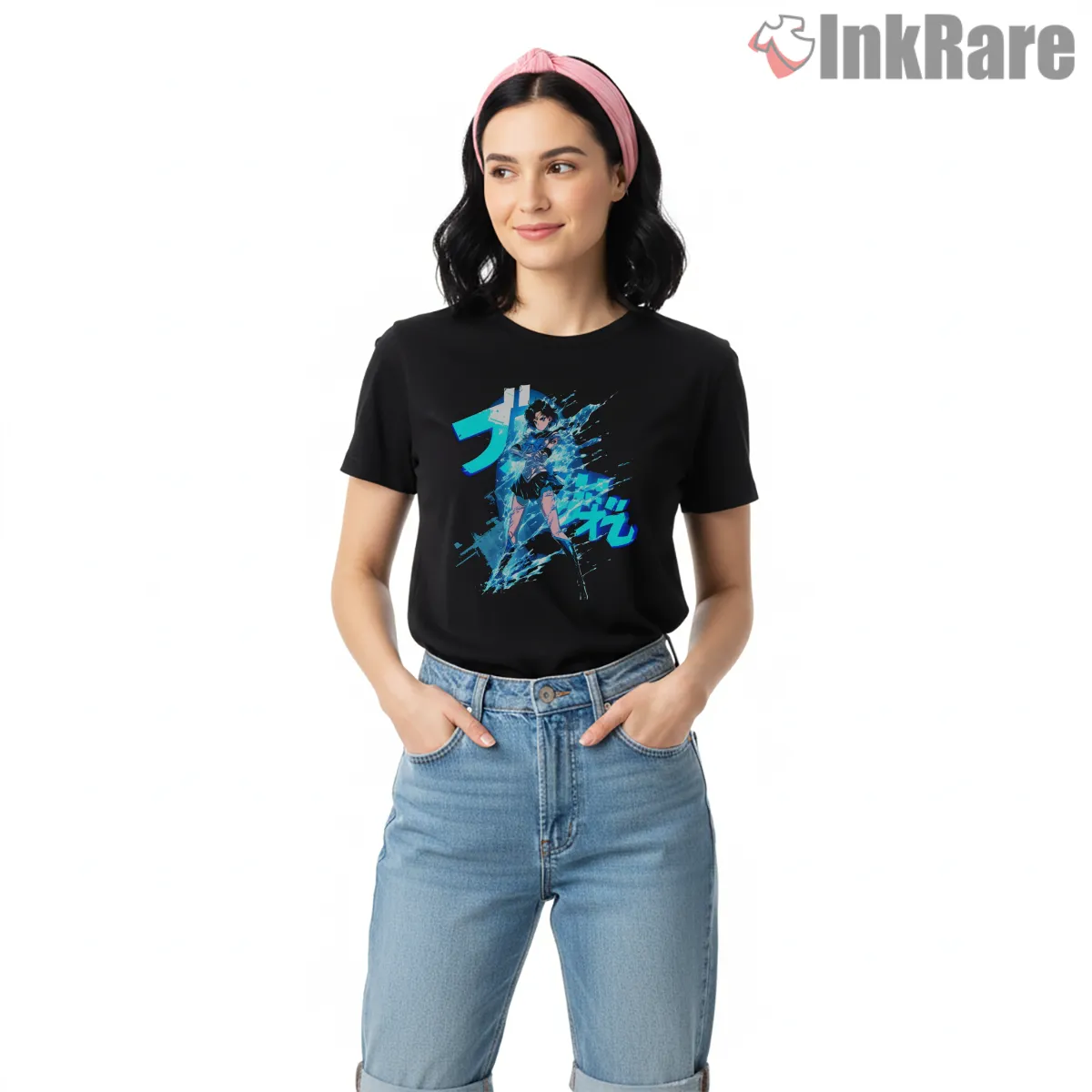 Super Sailor Moon Blue Energy Burst Anime Short Sleeve Black Super Sailor Moon Blue Energy Burst Anime Shirt on black short sleeve shirt for women graphic tee