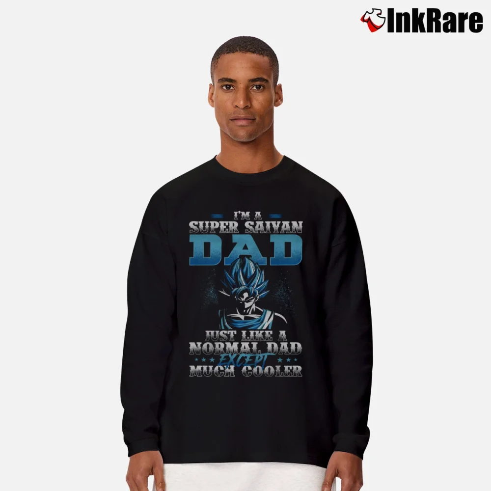 Men’s Super Saiyan Dad Cooler Goku Dragon Ball Gift Long-Sleeve Shirt in black | Sleek, Lightweight, Year-Round Wear