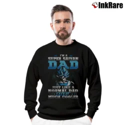 Men’s Super Saiyan Dad Cooler Goku Dragon Ball Gift Crewneck Sweatshirt in black | Cozy Fabric, Clean Style