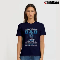 Women’s Super Saiyan Dad Cooler Goku Dragon Ball Gift Signature T-Shirt in navy | Soft, Flattering Fit