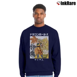 Men’s Super Saiyan Goku Dragon Ball Z Classic Crewneck Sweatshirt in navy | Cozy Fabric, Clean Style