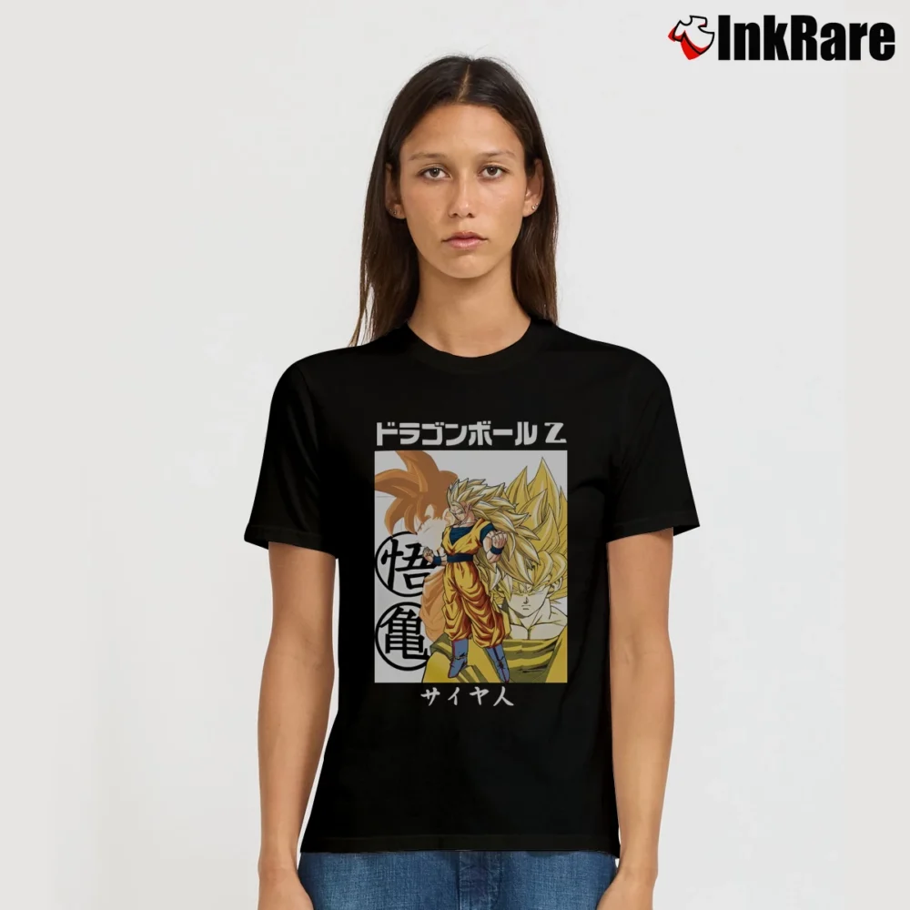 Women’s Super Saiyan Goku Dragon Ball Z Classic Signature T-Shirt in black | Soft, Flattering Fit
