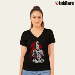 Women’s Super Saiyan Majin Buu Dragon Ball V-Neck Tee in black | Chic Neckline, Soft Texture