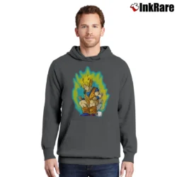 Men’s Super Saiyan Shit Funny Goku Dragon Ball Pullover Hoodie in charcoal | Cozy, Durable, Modern Fit