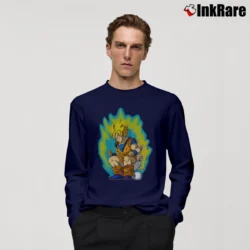 Men’s Super Saiyan Shit Funny Goku Dragon Ball Long-Sleeve Shirt in navy | Sleek, Lightweight, Year-Round Wear