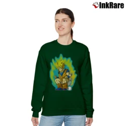 Women’s Super Saiyan Shit Funny Goku Dragon Ball Relaxed Sweatshirt in forest green | Soft, Laid-Back Vibe