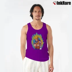 Men’s Super Saiyan Shit Funny Goku Dragon Ball Tank Top in purple | Breathable, Active-Friendly Design