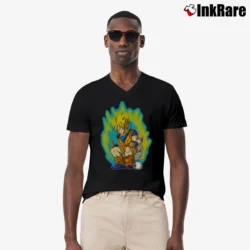 Men’s Super Saiyan Shit Funny Goku Dragon Ball V-Neck Tee in black | Sharp, Breathable, Everyday Staple