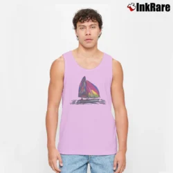 Men’s Super Sick 90s Hobie Cat Sailboat Tank Top in light pink | Breathable, Active-Friendly Design