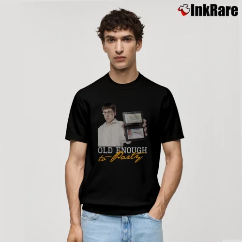 Superbad Mclovin Old Enough To Party Men’s Classic Tee in black – Premium Comfort Men’s Superbad Mclovin Old Enough To Party Classic T-Shirt in black | Soft, Breathable Everyday Wear