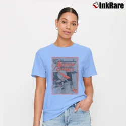 Women’s Superman Action Comics No. 23 Vintage 90s Signature T-Shirt in light blue | Soft, Flattering Fit
