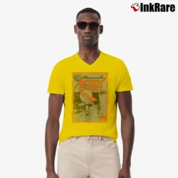 Men’s Superman Action Comics No. 23 Vintage 90s V-Neck Tee in yellow | Sharp, Breathable, Everyday Staple
