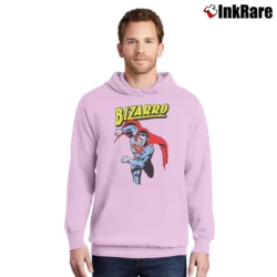 Men’s Superman Bizarro Graphic Pullover Hoodie in light pink | Cozy, Durable, Modern Fit
