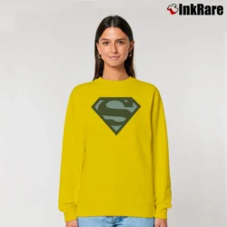 Women’s Superman Blue Shield Logo Graphic Relaxed Sweatshirt in yellow | Soft, Laid-Back Vibe