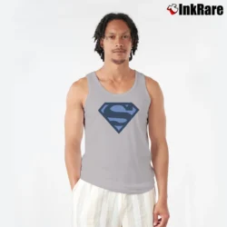 Men’s Superman Blue Shield Logo Graphic Tank Top in sport grey | Breathable, Active-Friendly Design