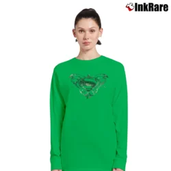 Women’s Superman Butterfly Logo Man of Steel Long-Sleeve Top in irish green | Sleek, Versatile, All-Season