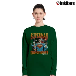 Women’s Superman Christopher Reeve Graphic Long-Sleeve Top in forest green | Sleek, Versatile, All-Season