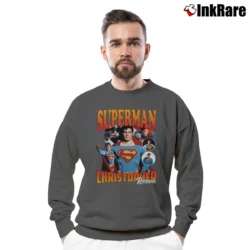 Men’s Superman Christopher Reeve Graphic Crewneck Sweatshirt in charcoal | Cozy Fabric, Clean Style
