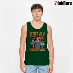 Men’s Superman Christopher Reeve Graphic Tank Top in forest green | Breathable, Active-Friendly Design