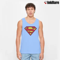Men’s Superman Classic S Logo Graphic Tank Top in light blue | Breathable, Active-Friendly Design