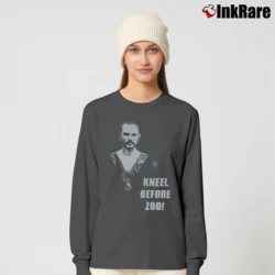 Women’s Superman General Zod Villain Graphic Long-Sleeve Top in charcoal | Sleek, Versatile, All-Season