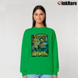 Women’s Superman Last Son of Krypton Graphic Relaxed Sweatshirt in irish green | Soft, Laid-Back Vibe