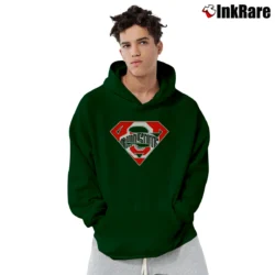 Men’s Superman Ohio State Logo Fan Graphic Pullover Hoodie in forest green | Cozy, Durable, Modern Fit
