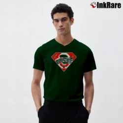 Men’s Superman Ohio State Logo Fan Graphic V-Neck Tee in forest green | Sharp, Breathable, Everyday Staple