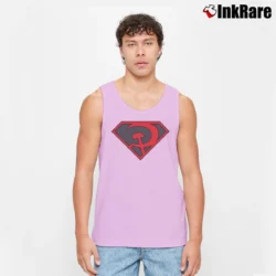 Men’s Superman Red Son Symbol Fan Tank Top in light pink | Breathable, Active-Friendly Design